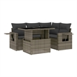 vidaXL Poly Rattan Sofa Set in Gray
