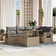 vidaXL 6 Piece Steel Sofa Set in Gray/Beige