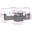 vidaXL 6 Piece Steel Sofa Set in Gray/Beige