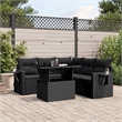vidaXL 6 Piece Poly Rattan Small Furniture Set in Black