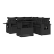vidaXL 6 Piece Poly Rattan Small Furniture Set in Black