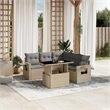 vidaXL 6 Piece Poly Rattan Sofa Set in Gray/Beige