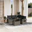 vidaXL 6 Piece Poly Rattan Sofa Set in Gray