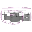 vidaXL 6 Piece Poly Rattan Sofa Set in Gray
