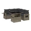 vidaXL 6 Piece Poly Rattan Sofa Set in Gray
