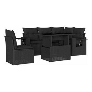 vidaXL 6 Piece Sofa Set in Black