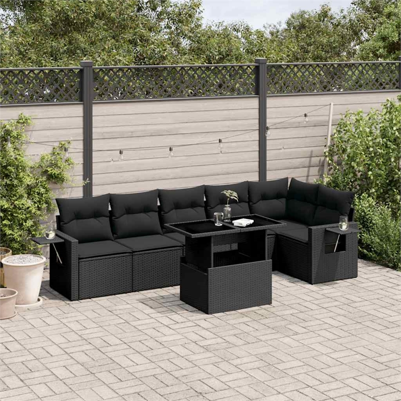 vidaXL Steel Sofa Set in Black