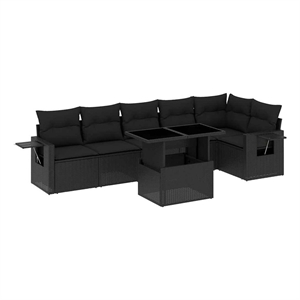 vidaXL Steel Sofa Set in Black