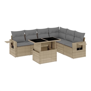 vidaXL 7 Piece Sofa Set in Gray/Beige