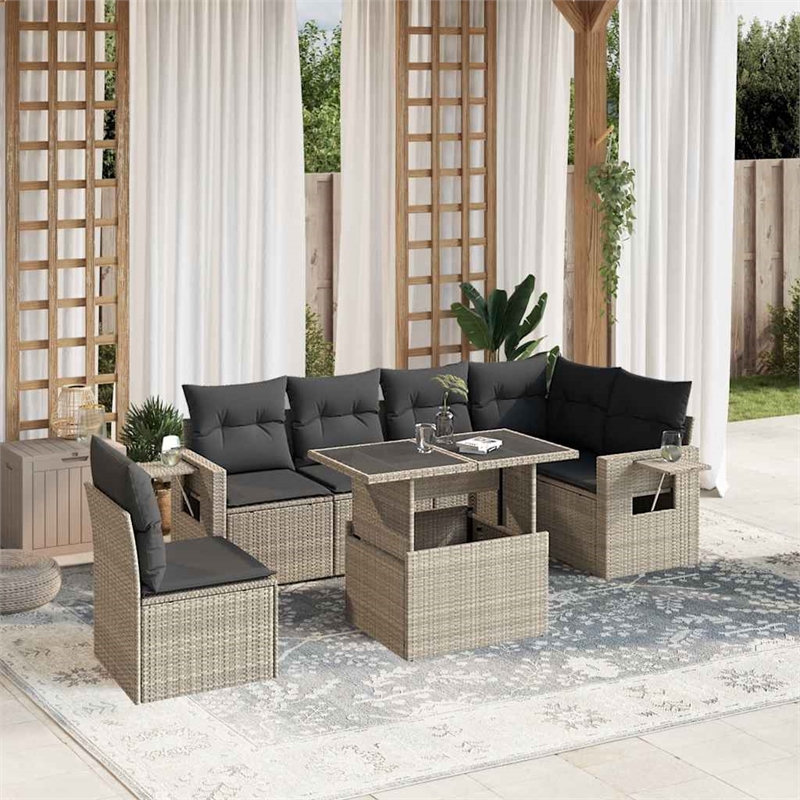 vidaXL 7 Piece Sofa Set in Gray/Anthracite