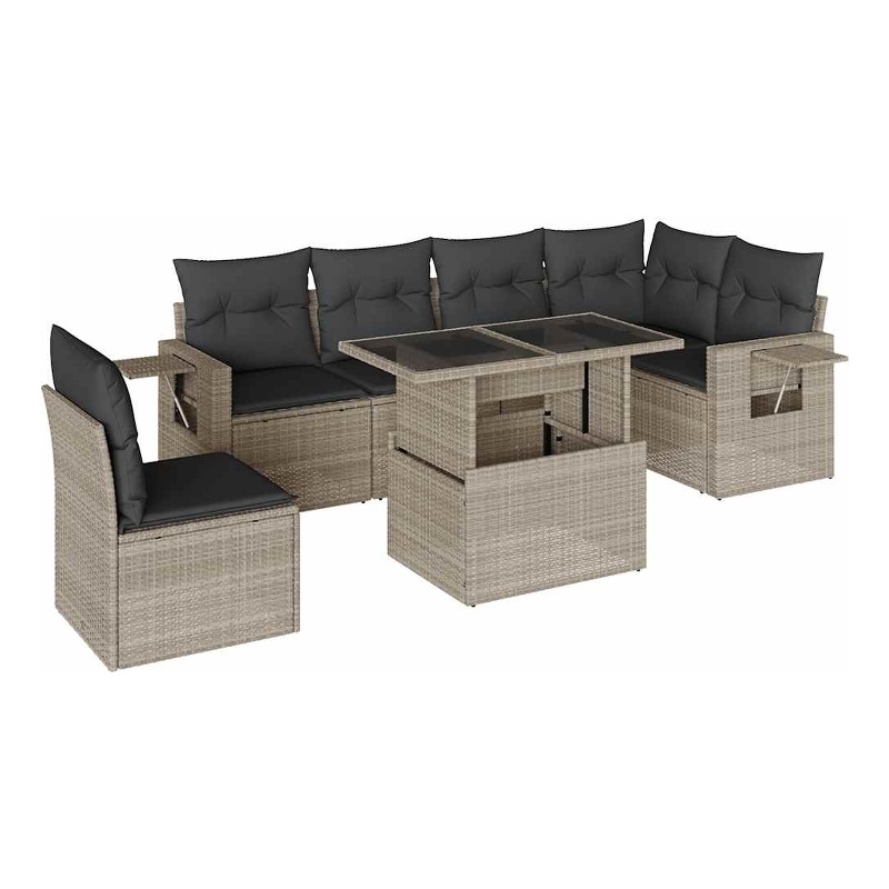 vidaXL 7 Piece Sofa Set in Gray/Anthracite