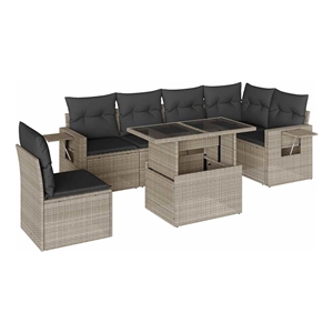 vidaXL 7 Piece Sofa Set in Gray/Anthracite