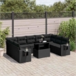 vidaXL 10 Piece Poly Rattan Sofa Set in Black