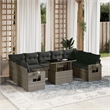 vidaXL 10 Piece Poly Rattan Sofa Set in Gray