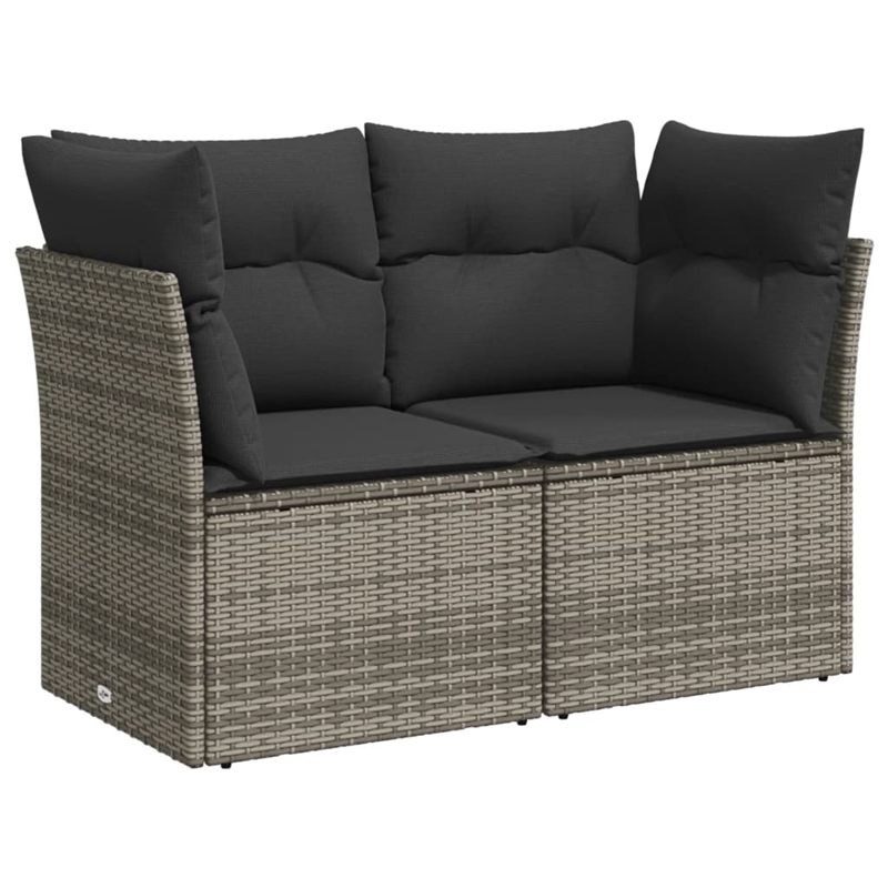 vidaXL 10 Piece Poly Rattan Sofa Set in Gray