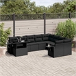 vidaXL 10 Piece Steel Small Sofa Set in Black