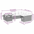 vidaXL 10 Piece Poly Rattan Sofa Set in Gray/Anthracite