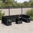 vidaXL 11 Piece Poly Rattan Sofa Set in Black