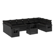 vidaXL 11 Piece Poly Rattan Sofa Set in Black
