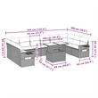 vidaXL 11 Piece Poly Rattan Sofa Set in Black/Cream