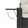 vidaXL 11 Piece Poly Rattan Sofa Set in Black/Cream