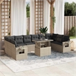 vidaXL 11 Piece Poly Rattan Large Sofa Set in Gray