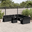 vidaXL 11 Piece Steel Large Sofa Set in Black
