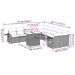 vidaXL 11 Piece Steel Large Sofa Set in Black