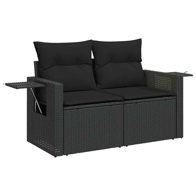 vidaXL 11 Piece Steel Large Sofa Set in Black