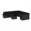 vidaXL 11 Piece Steel Large Sofa Set in Black