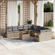 vidaXL 11 Piece Steel Sofa Set in Beige