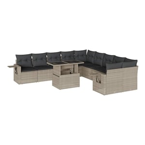 vidaXL Steel Large Sofa Set in Gray/Anthracite