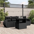 vidaXL 5 Piece Poly Rattan Sofa Set in Black