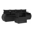 vidaXL 5 Piece Poly Rattan Sofa Set in Black