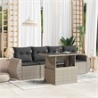 vidaXL 5 Piece Poly Rattan Patio Sofa Set in Gray