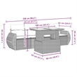 vidaXL 5 Piece Poly Rattan Patio Sofa Set in Gray
