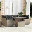 vidaXL 7 Piece Poly Rattan Sofa Set in Gray/Anthracite