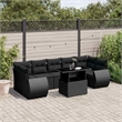 vidaXL 8 Piece Poly Rattan Sofa Set in Black