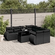 vidaXL 9 Piece Steel Sofa Set in Black