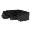 vidaXL 9 Piece Steel Sofa Set in Black