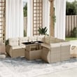 vidaXL 9 Piece Steel Small Sofa Set in Beige