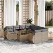 vidaXL 9 Piece Sofa Set in Gray/Beige
