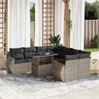 vidaXL 9 Piece Poly Rattan Small Sofa Set in Gray/Anthracite