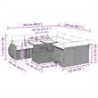 vidaXL 9 Piece Steel Large Sofa Set in White/Brown/Cream