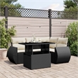 vidaXL 5 Piece Steel Sofa Set in Black