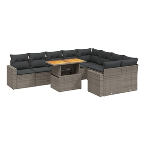 vidaXL 10 Piece Sofa Set in Gray