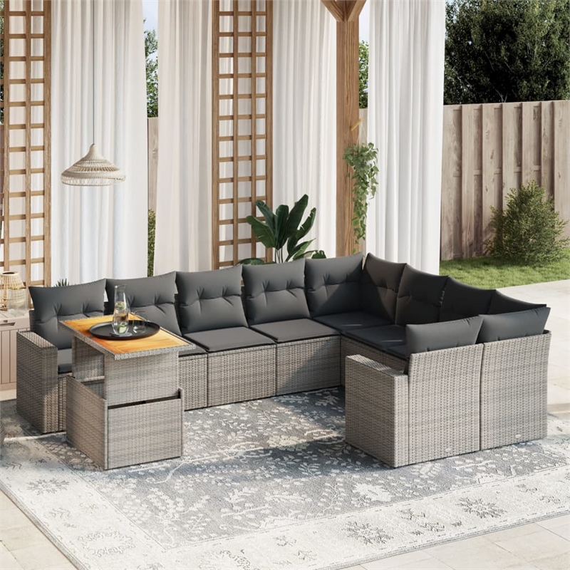 vidaXL Steel Sofa Set in Gray