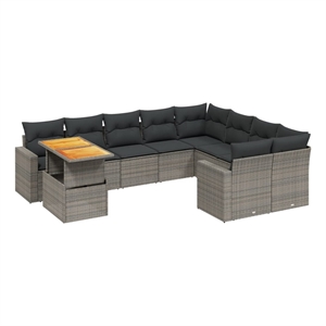 vidaXL Steel Sofa Set in Gray