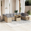 vidaXL 11 Piece Solid Acacia Wood Sofa Set in Beige
