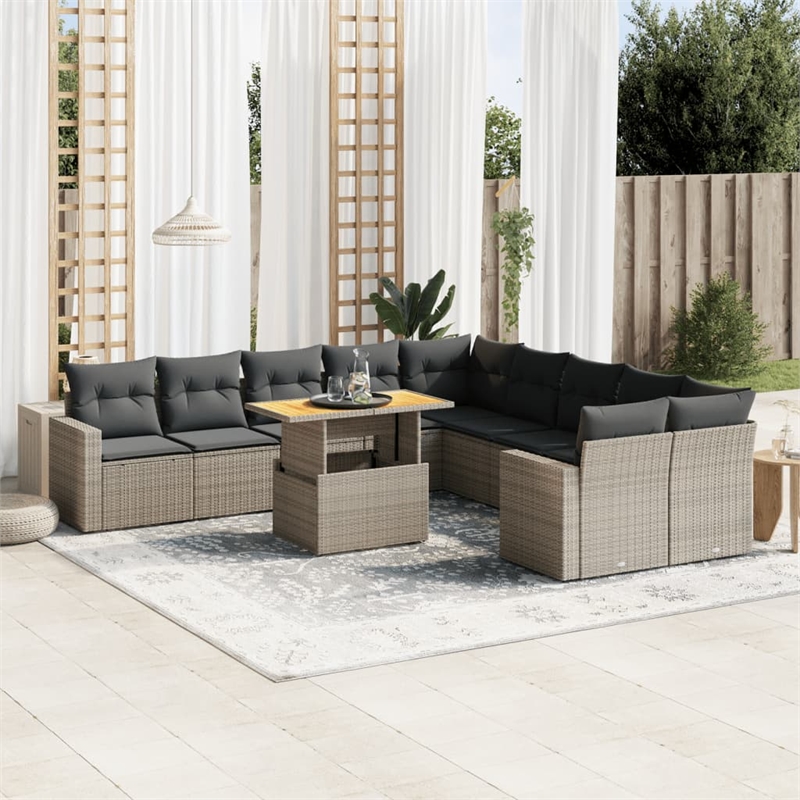 vidaXL Steel Sofa Set in Gray